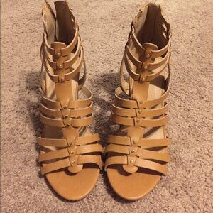 NUDE CAGE HEELS